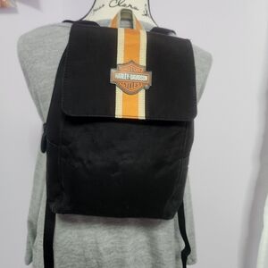 Harley-Davidson Black Backpack with Orange Stripe